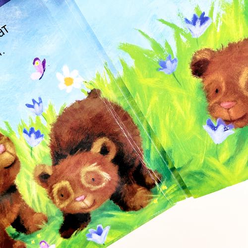 Потрогай и погладь. Кого любят медвежата? (книга с дефектом)